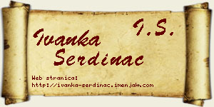 Ivanka Serdinac vizit kartica